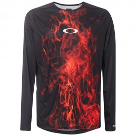 CYKLISTICKÝ MTB DRES - OAKLEY MTB LS tech tee FLAMES - 434362-9A3 - L