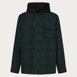 OAKLEY BEAR COZY HOODED JACKET- BLACK/GREEN CHECK FOA404860-9F2-XL