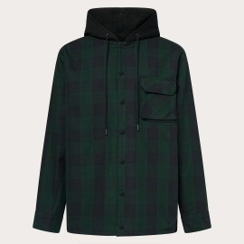 PÁNSKÁ BUNDA - OAKLEY BEAR COZY HOODED JACKET- BLACK/GREEN CHECK FOA404860-9F2-XL