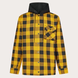 PÁNSKÁ BUNDA - OAKLEY BEAR COZY HOODED JACKET- AMBER YELLOW/BLACK CHECK FOA404860-9GW-M